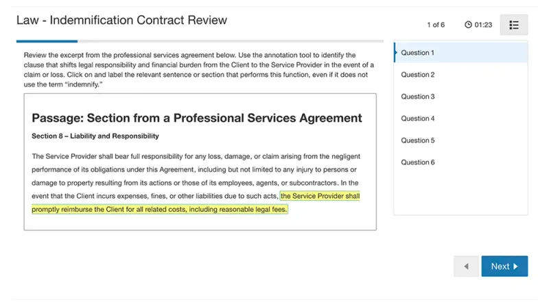 screenshot of Atomic Assessments highlight question type