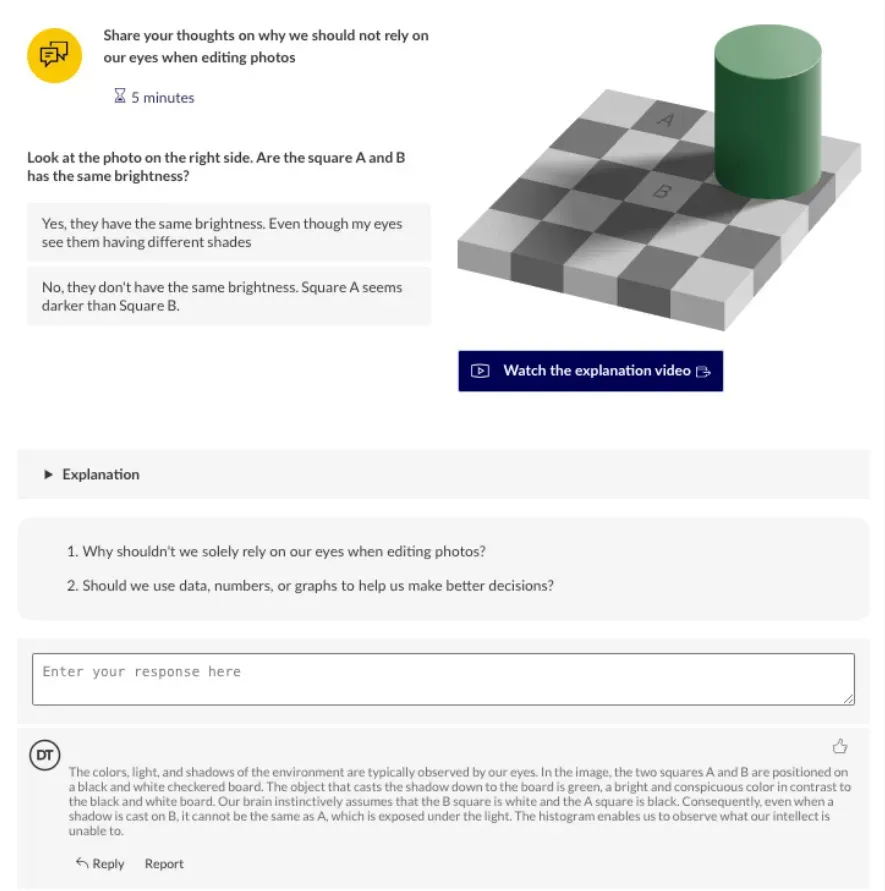 screenshot of a prompt above an embedded discussion