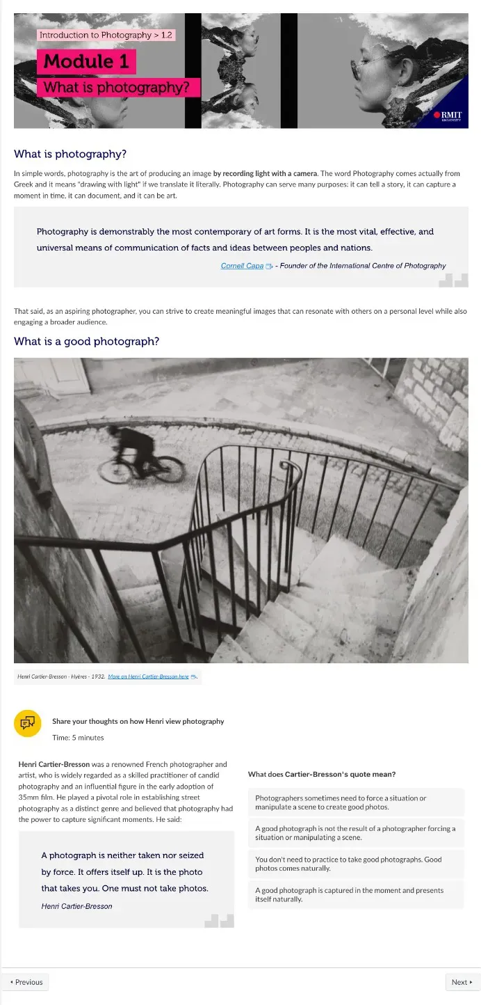 screenshot of a module in Canvas with updated content