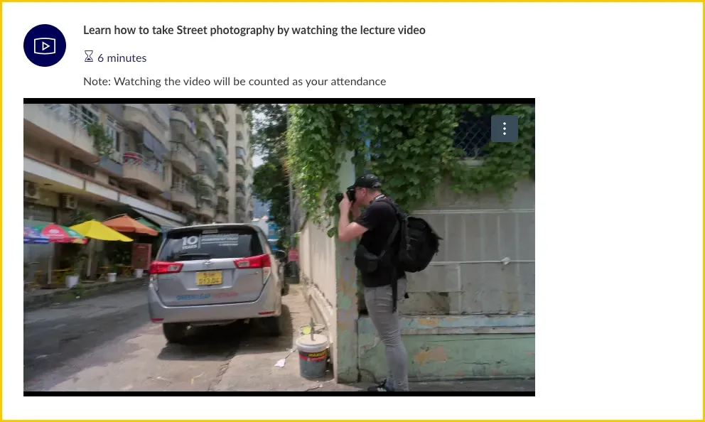 screenshot of a prompt above an embedded video